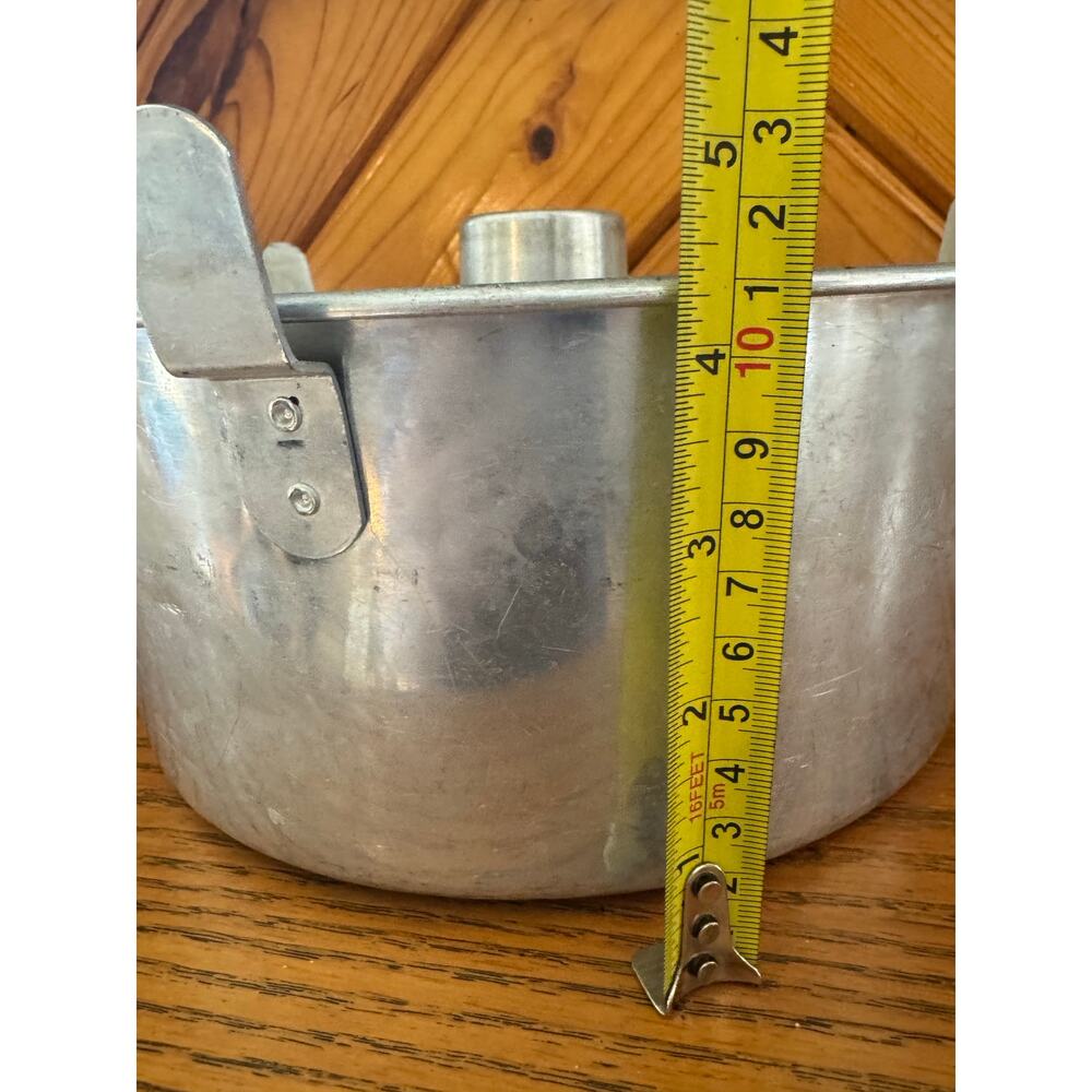 Vintage Aluminum Tube Cake Pan Angel Food Bundt 10” 3 Tab Handles - Picture 6 of 7